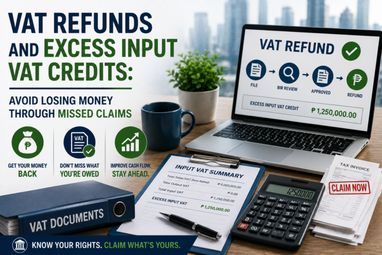VAT Refunds and Excess Input VAT Credits: Avoid Losing Money Through Missed Claims
