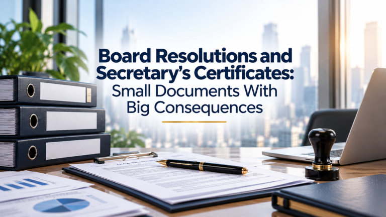 Board Resolutions and Secretary’s Certificates: Small Documents With Big Consequences